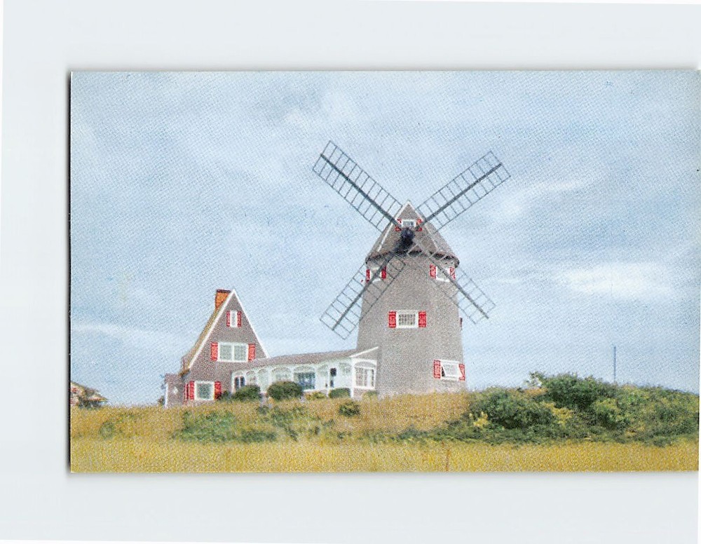 Postcard Windmill Brewster Cape Cod Massachusetts USA