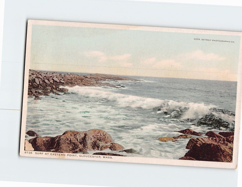Postcard Surf at Eastern Point Gloucester Massachusetts USA