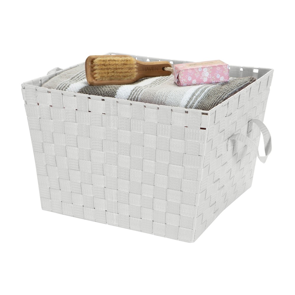 Simplify Storage Bin with Strap Handles in Gray,Carrying Handles,New
