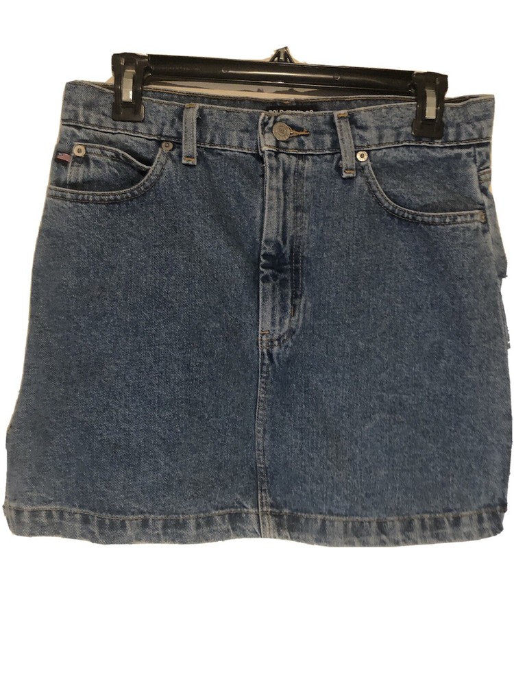 Polo Jeans Company Ralph Lauren Size 8 With Side Slits Jean Skirt