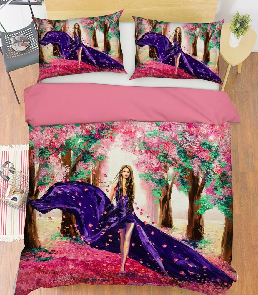 3D Cherry Blossoms ZHUA228 Bed Pillowcases Quilt Duvet Cover Set Queen King Amy