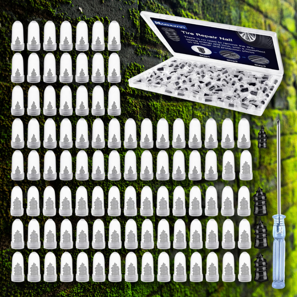 100 Pcs Rubber Tire Nail Repair Kit Screw In Tire Plugs for Car Truck SUV Van