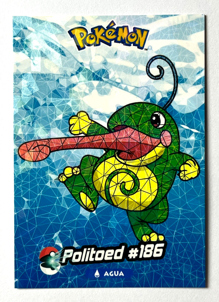 2025 POKEMON JOHTO STAINED GLASS Crystal Card #035 POLITOED Peru Foil