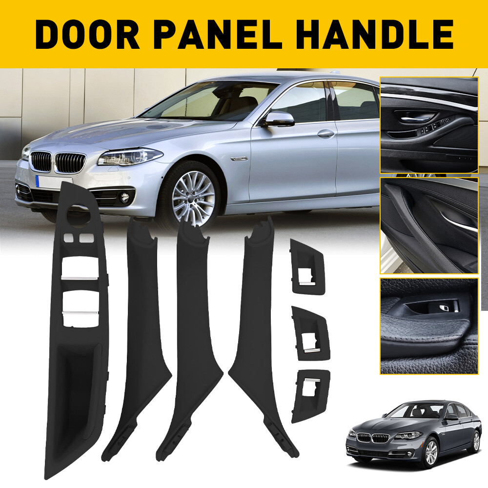 Black Inner Door Panel Handle Pull Trim Cover For 10-16 BMW 5 Series F10 F11