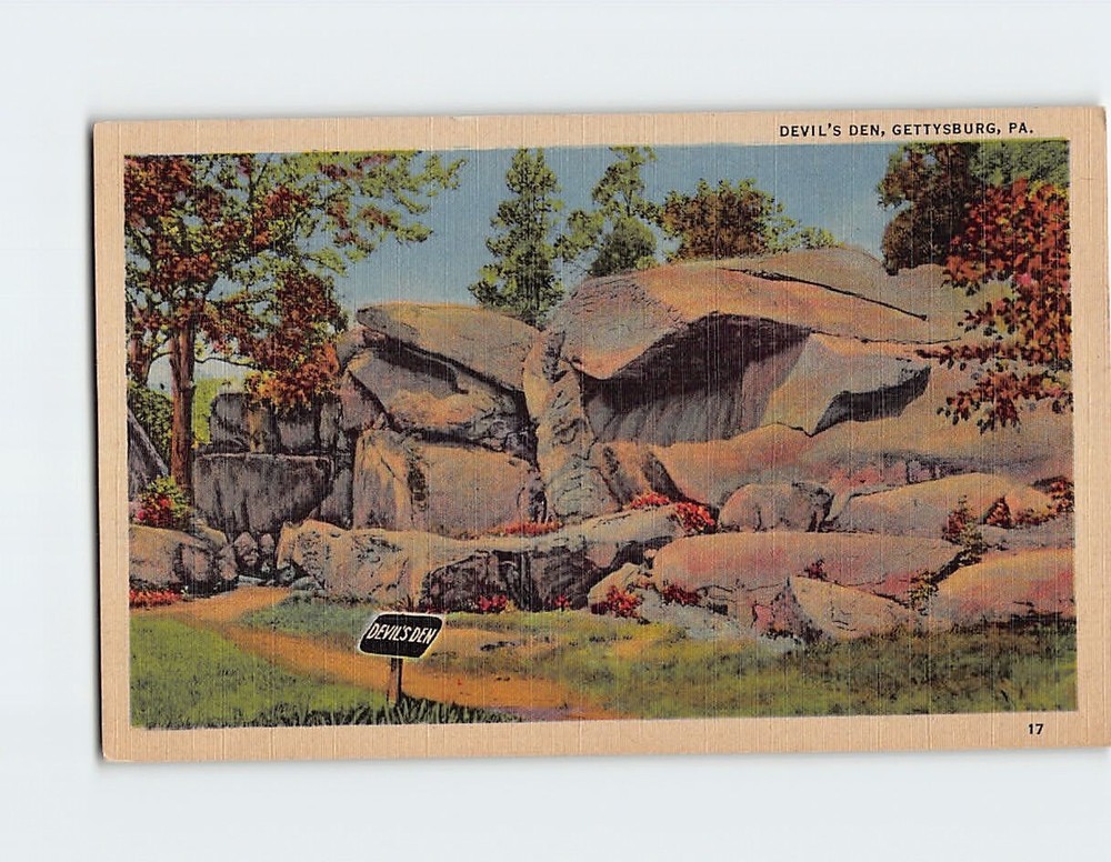 Postcard Devils Den Gettysburg Pennsylvania USA