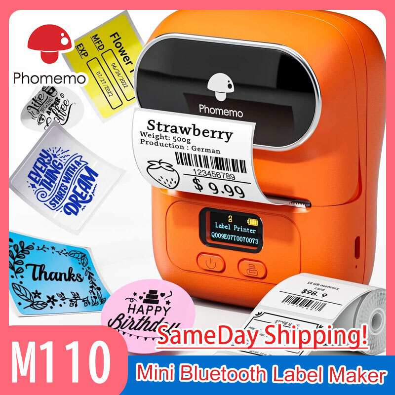 Phomemo M110 Mini Bluetooth Thermal Label Maker Wireless Portable Printer  