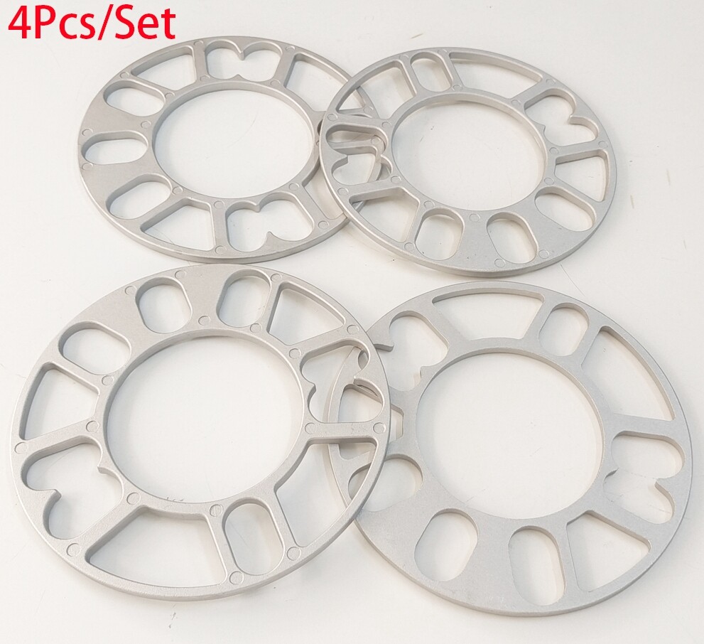 4Pcs 5mm Auto Car Wheel Tire Spacers Adaptor Shims Plate 4/5 Stud Aluminum Alloy