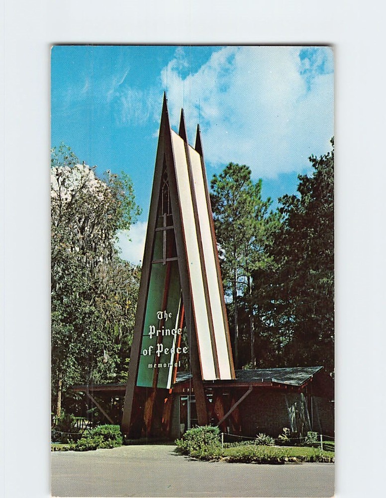 Postcard Entrance to The Prince of Peace Memorial Silver Springs Florida USA
