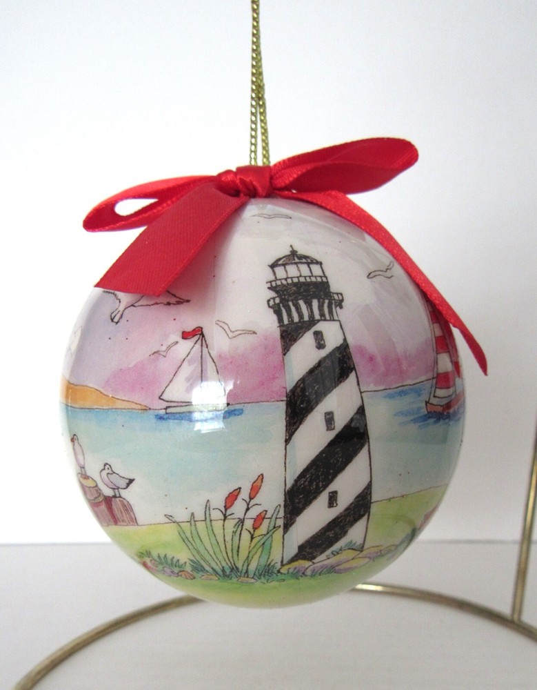 North Carolina Outer Banks Round Christmas Ornament