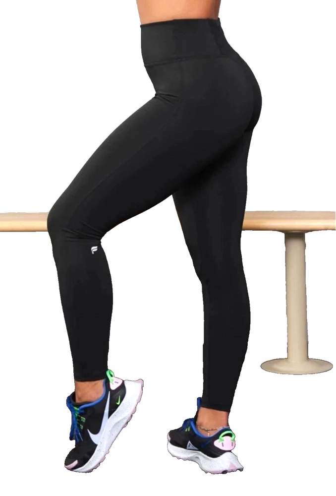 Fabletics Pureluxe Oasis High Waisted Tight Leggings Side Pockets Black Small