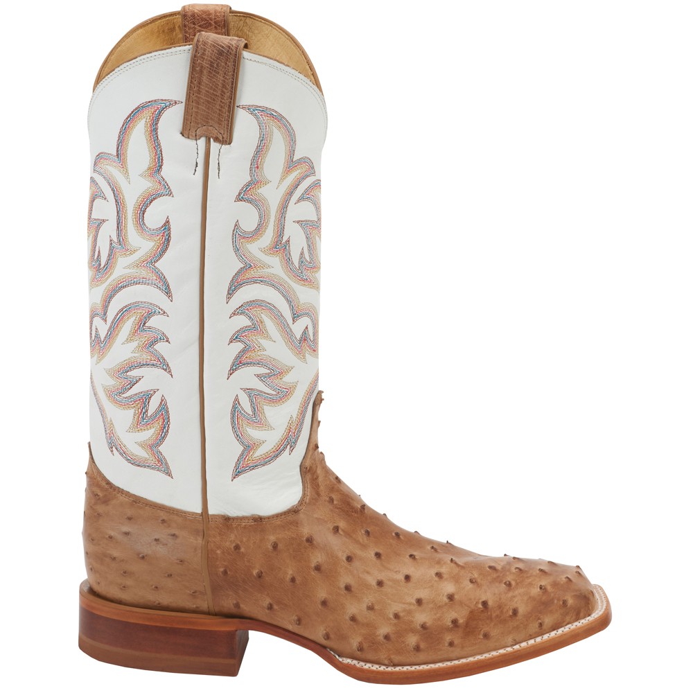 Justin Boots Pascoe 13 Inch Full Quill Ostrich Square Toe Cowboy Boots