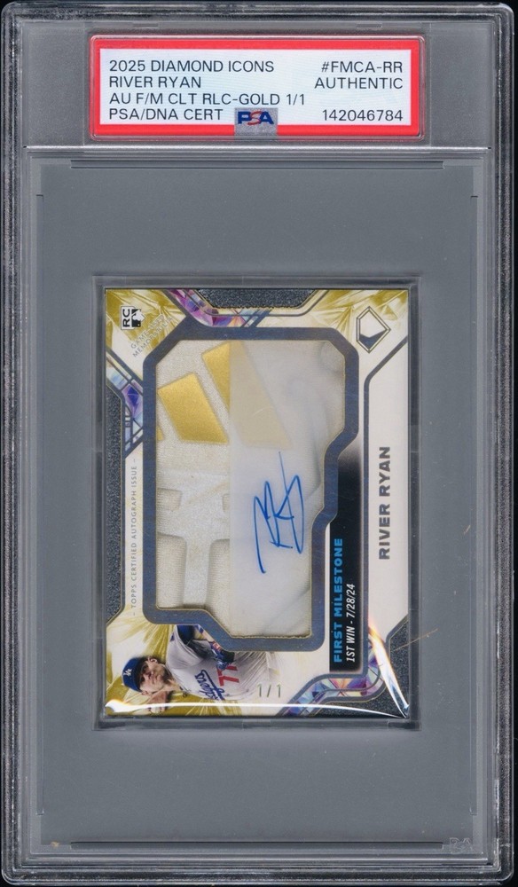 2025 Diamond Icons River Ryan First Milestone Cleat Auto #1/1 Rookie RC DODGERS