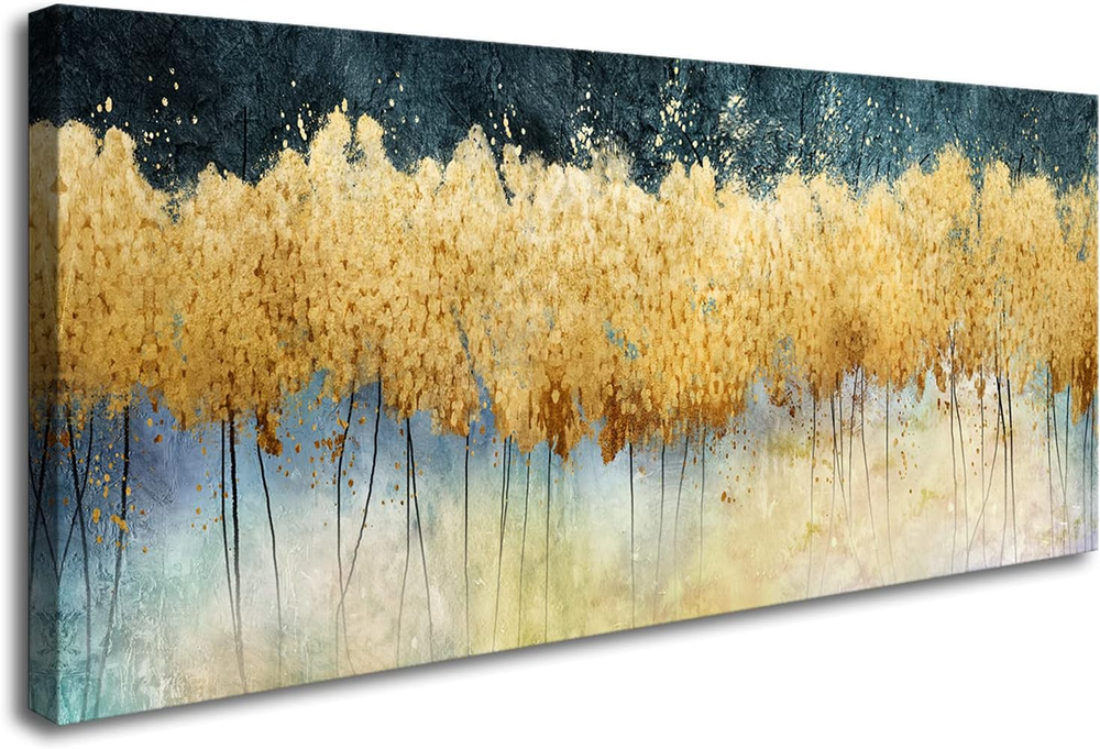 FC2650 Canvas Wall Art Abstract Golden Forest Painting Modern Decor Abstract Can-image