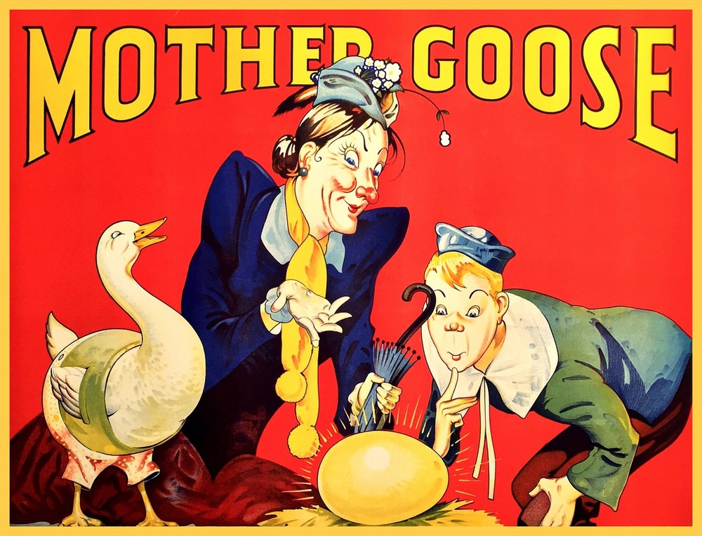 Decorative POSTER.Home room Interior art design.Mother Goose Children story.7108