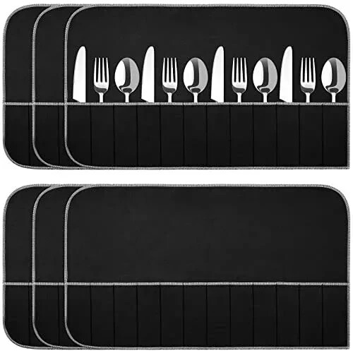 6 Pcs Anti Tarnish Silver Storage Bags Silver Storage Cloth Felt Flatware Org...