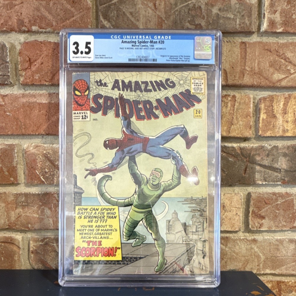 The Amazing Spider-Man #20 Marvel Comics CGC 3.5 Silver Age First Scorpion 1965