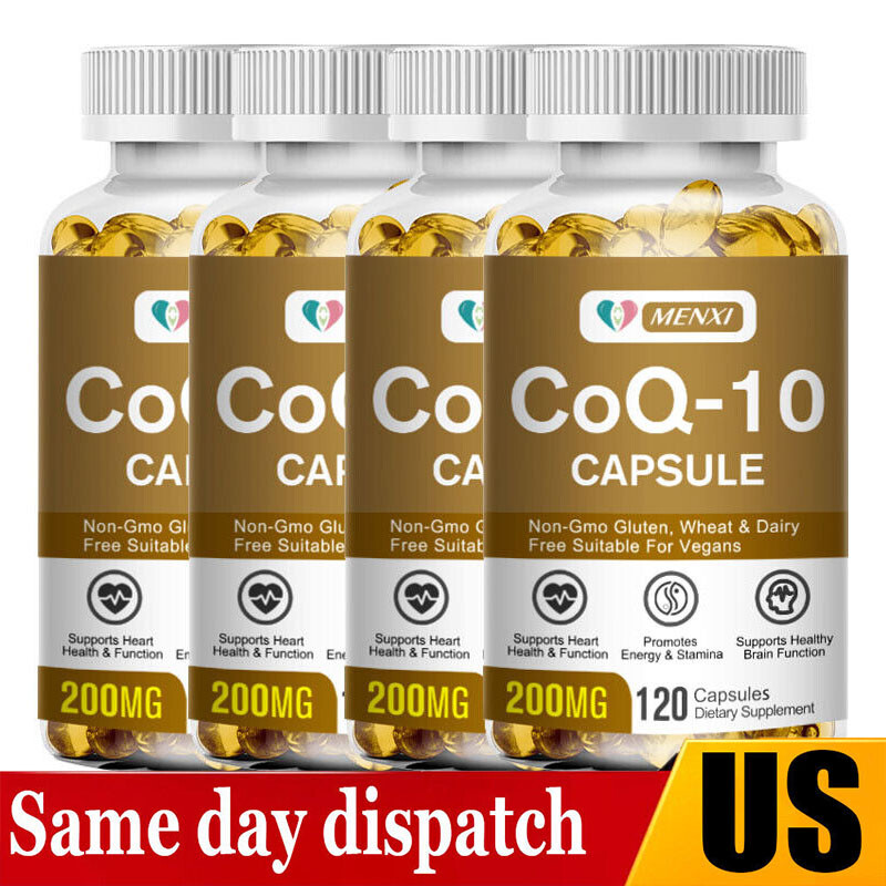 200mg CoQ10 Coenzyme Q10 Vegan Capsules Energy Support & Heart Health 120pcs US