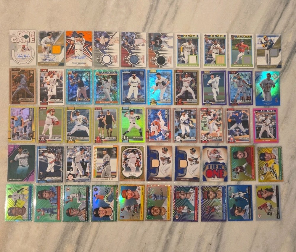 Topps Baseball Autograph Relic Serial Numbered Parallel SP 50 Card Lot