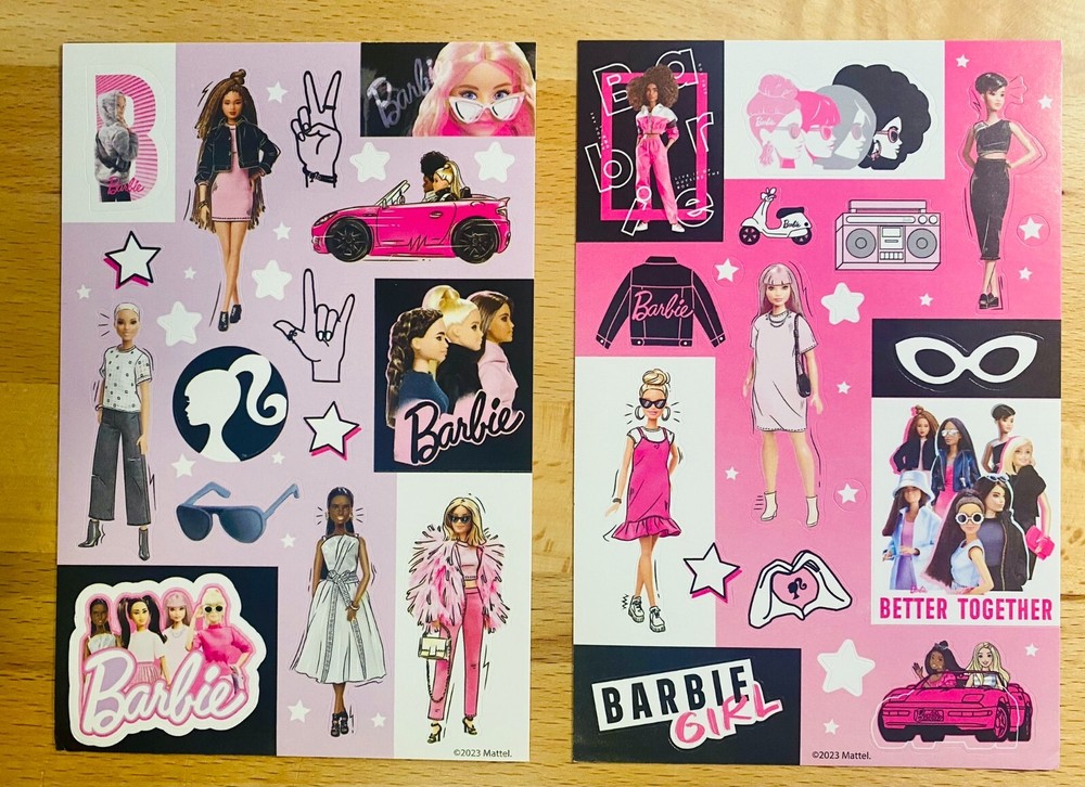 BARBIE STICKERS 2 SHEETS FREE SHIPPING SALE