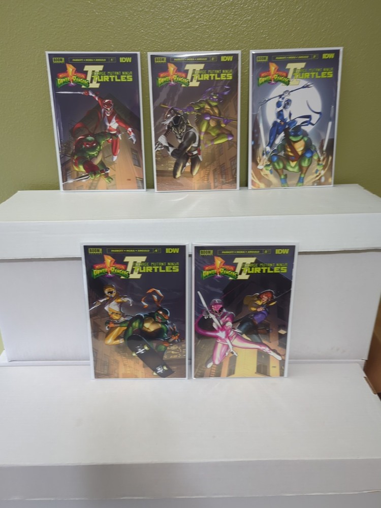 Mighty Morphin Power Rangers Teenage Mutant Ninja Turtles II 1-5 Complete Set E