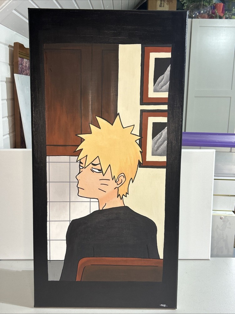 Hand Painted Naruto Uzumaki Canvas Anime Fan Art Wall Decor 15”x30”