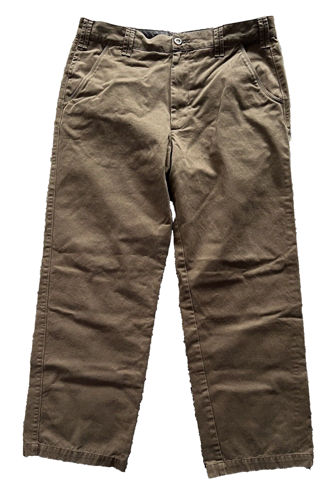 Cabela's Woodhaven Chino Mens Pants Brown Cotton Canvas Pants Size 34x30
