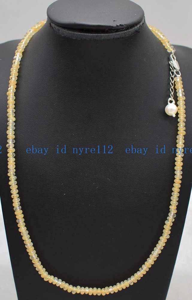 Charming 2x4mm Smooth Tea Crystal Rondelle Gemstone Beads Necklace Jewelry 18
