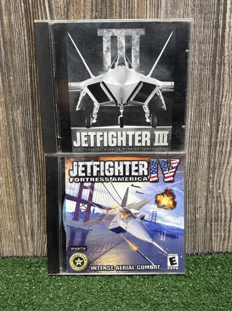 Jetfighter 3 & Jetfighter 4 CD Rom PC Video Game 1996 Mission Studios