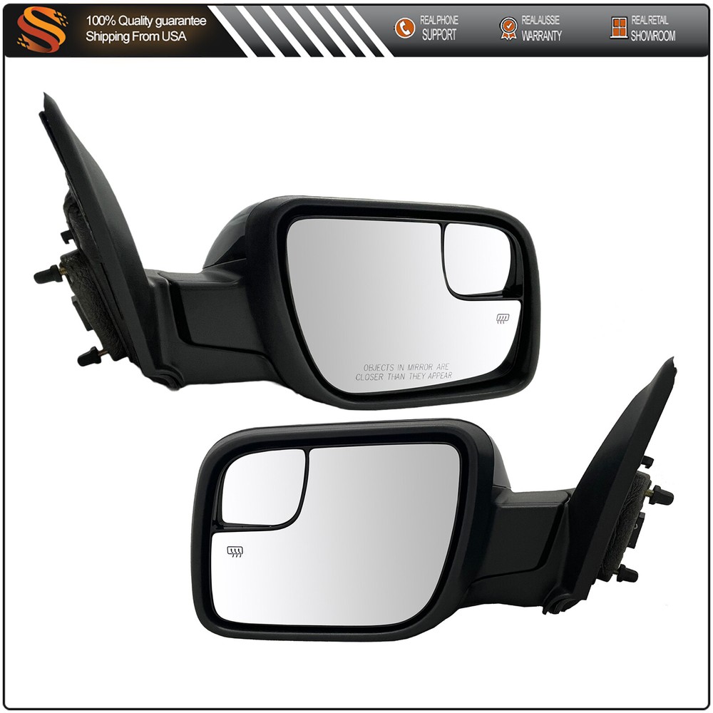 Power Heated Side Mirrors for 2016-2019 Ford Explorer w/ Puddle Light - LH & RH Pair  