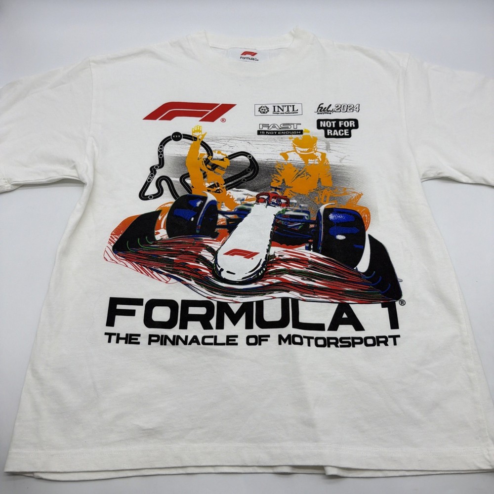 Formula 1 Pacsun Official F 1 T-shirt Men L White Graphic Print Logo .#42549