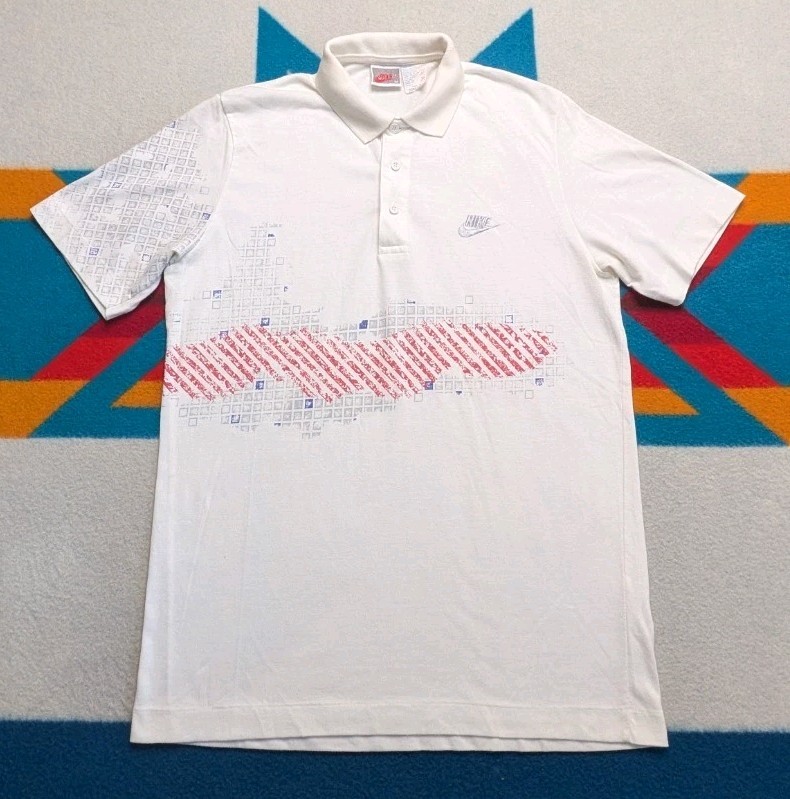 Vintage Nike Challenge Court Andre Agassi Polo Tennis Shirt Single Stitch Medium