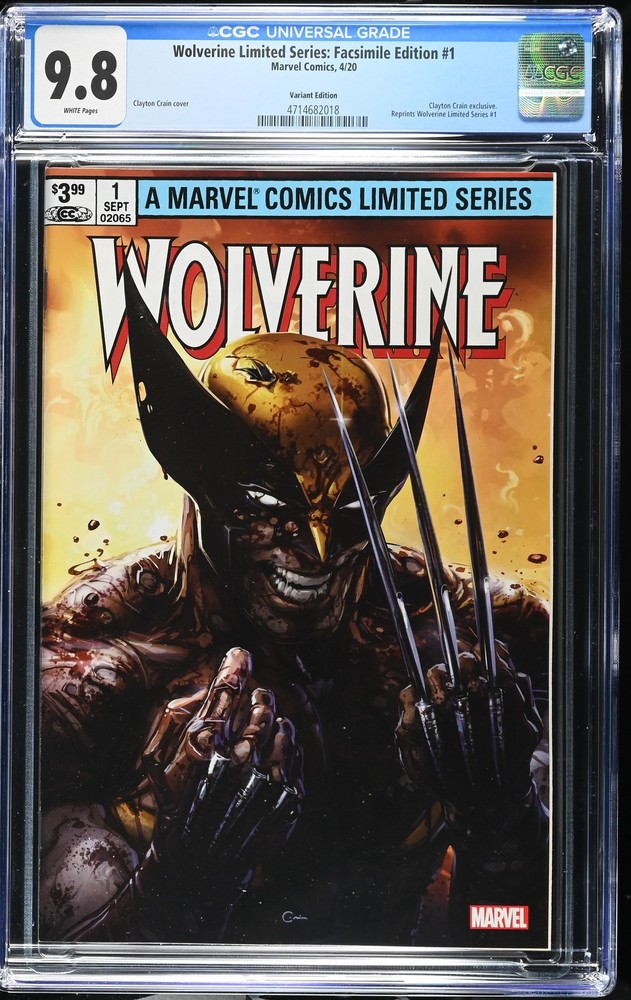 Wolverine Limited Series: Facsimile Edition 1 CGC 9.8 Clayton Crain Variant