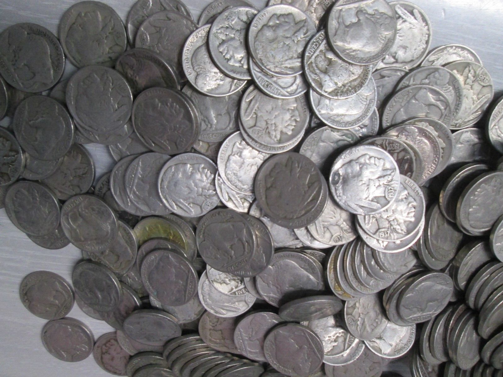 Lot of 500 US Buffalo Nickel 5 Cent Coins _ FULL Dates