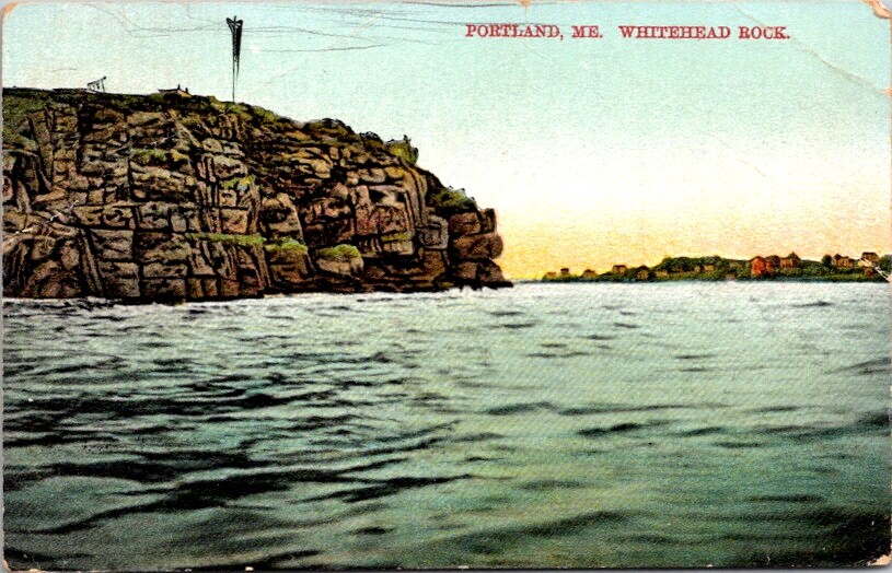 Vintage Postcard Coastline at Whitehead Rock Portland Maine ME 1910         S366