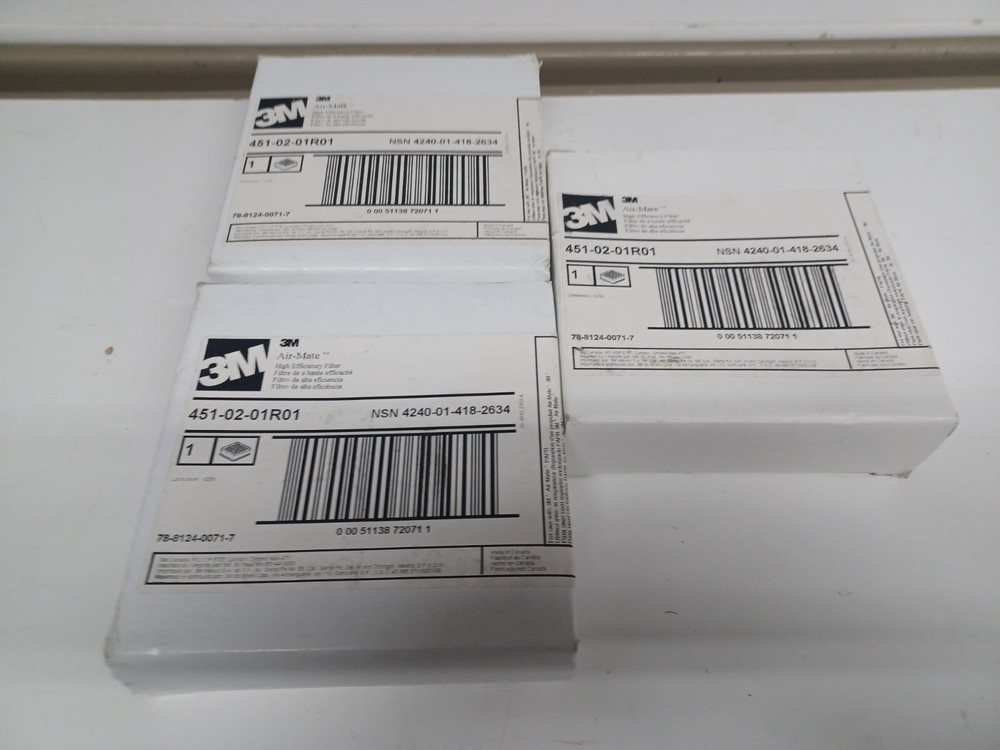 Lot of 3 3M 451-02-01R01 Air-Mate HEPA Filters with Free Shipping