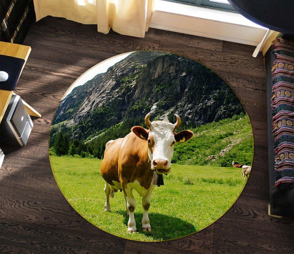 3D Cute Cow AHO186868 Animal Non Slip Rug Mat Elegant Photo Carpet Romy