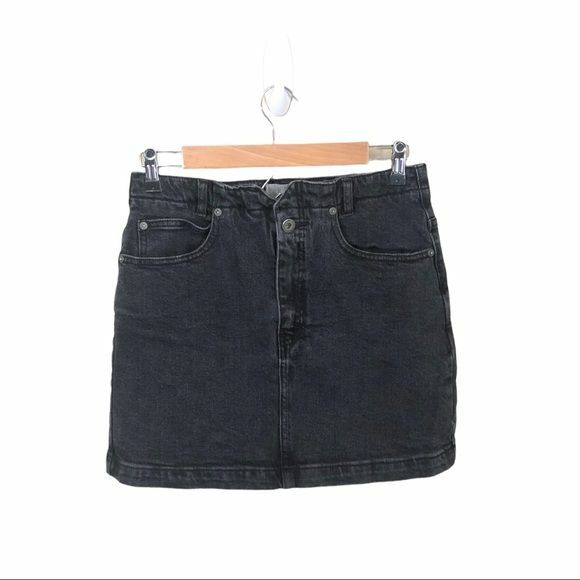 Free People Mini Skirt Shes’s All That Black Denim Size 29 We The Free