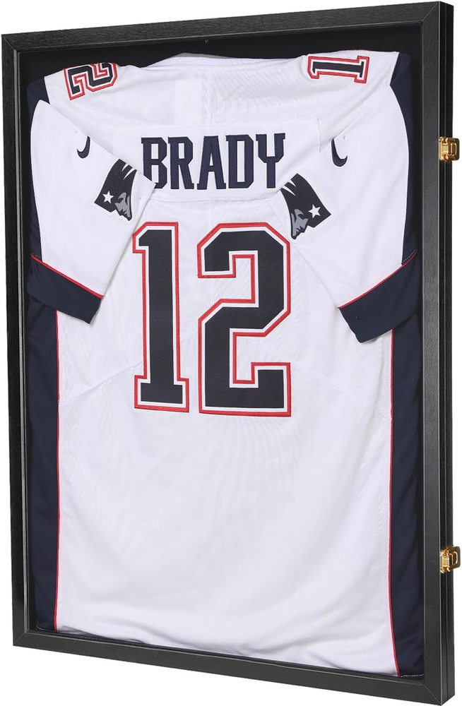 Jersey Wooden Frame Display Case -Shadow Box with 98% UV Protection Acrylic and