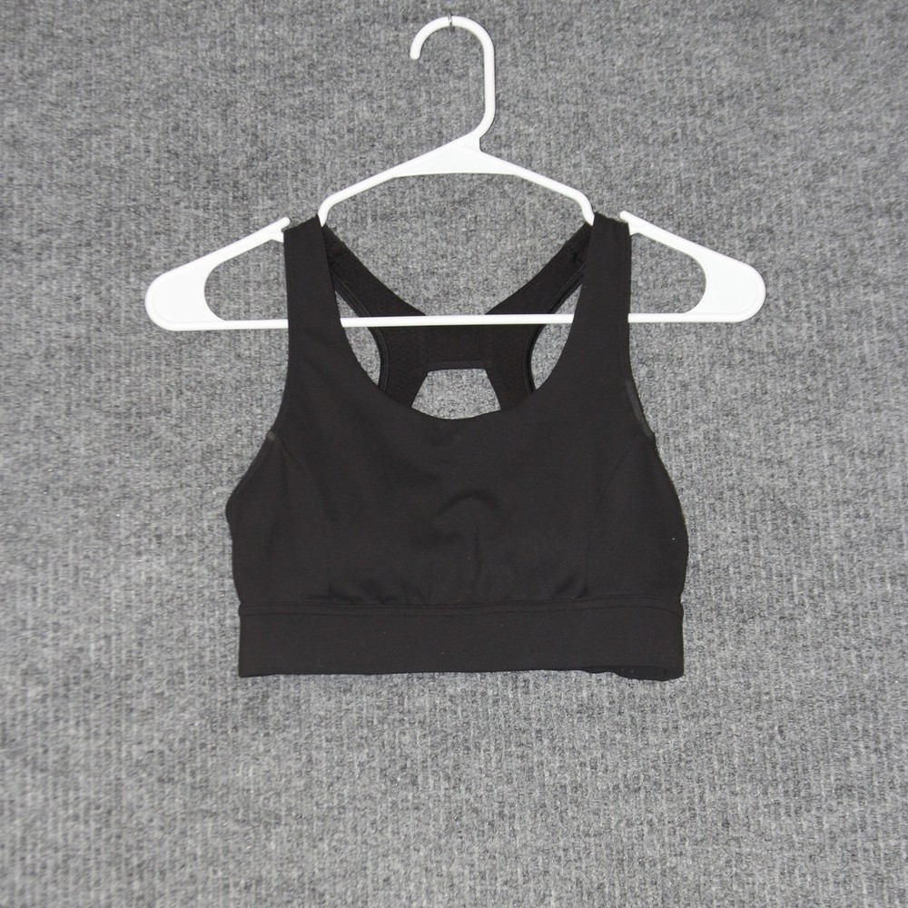 Lululemon Black Sports Bra Racerback Support Athleisure Fintess Workout Size 4