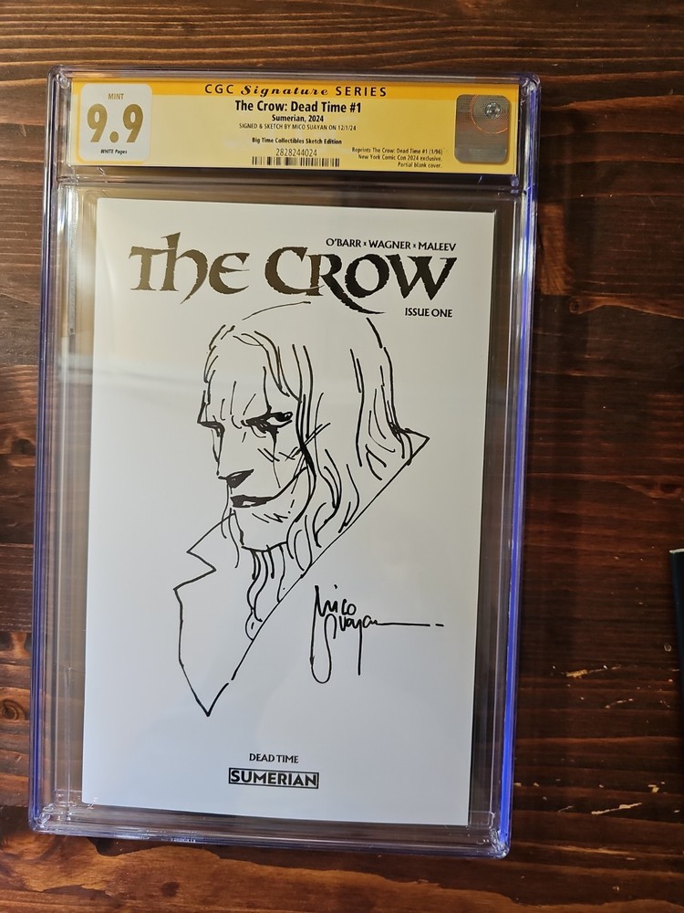 The Crow Dead Time #1 CGC 9.9 SS Mico Suayan Sketch