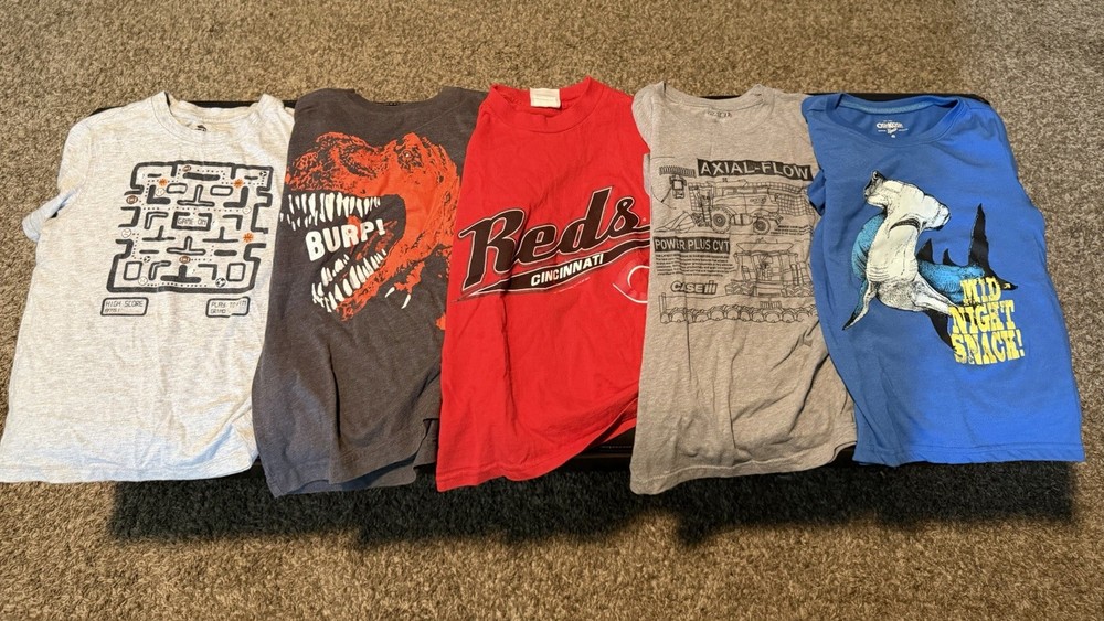 Boys Bundle Size 7/8 Or Medium Shirts Lot of 5 Various Brands and Colors