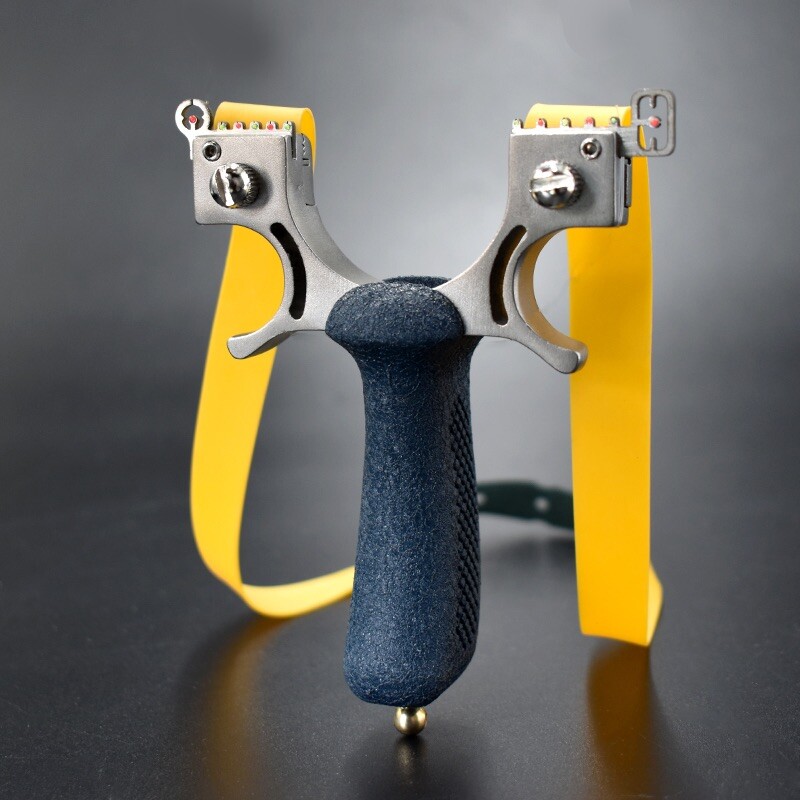 Aluminium Handle Slingshot  Hunting Catapult | with 6 Rubbers & 144 Steel Balls