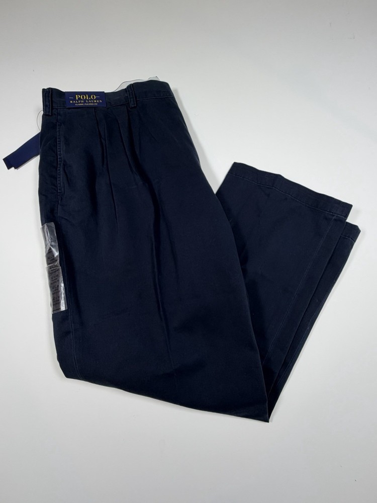 Polo Ralph Lauren 42x30 Pant Classic Pleated Fit Front Navy NWT