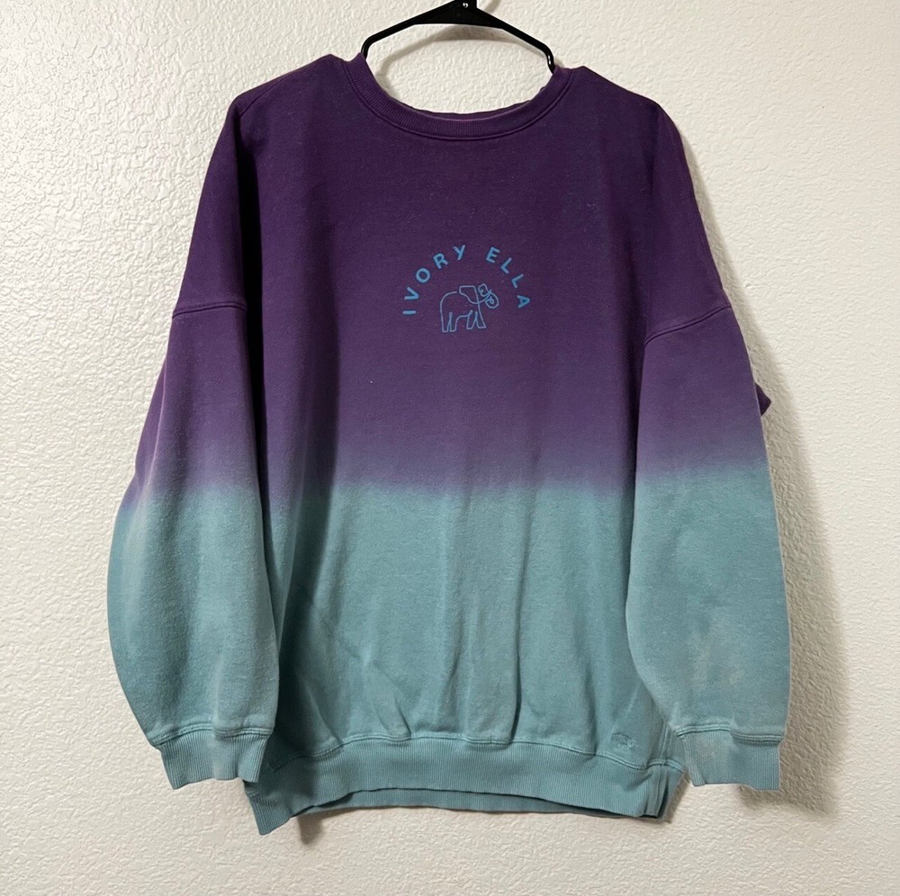 Purple and blue ombre Ivory Ella pullover oversized crewneck sweatshirt