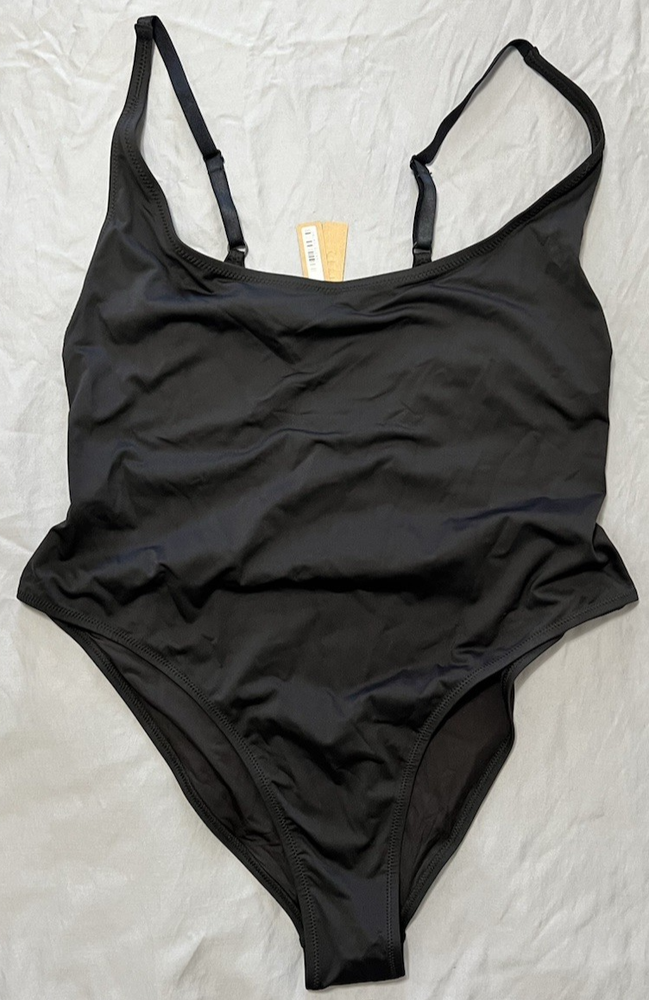 BNWT SKIMS Women's Signature Swim-Scoop Neck One Piece Pull On Onyx Size 2X