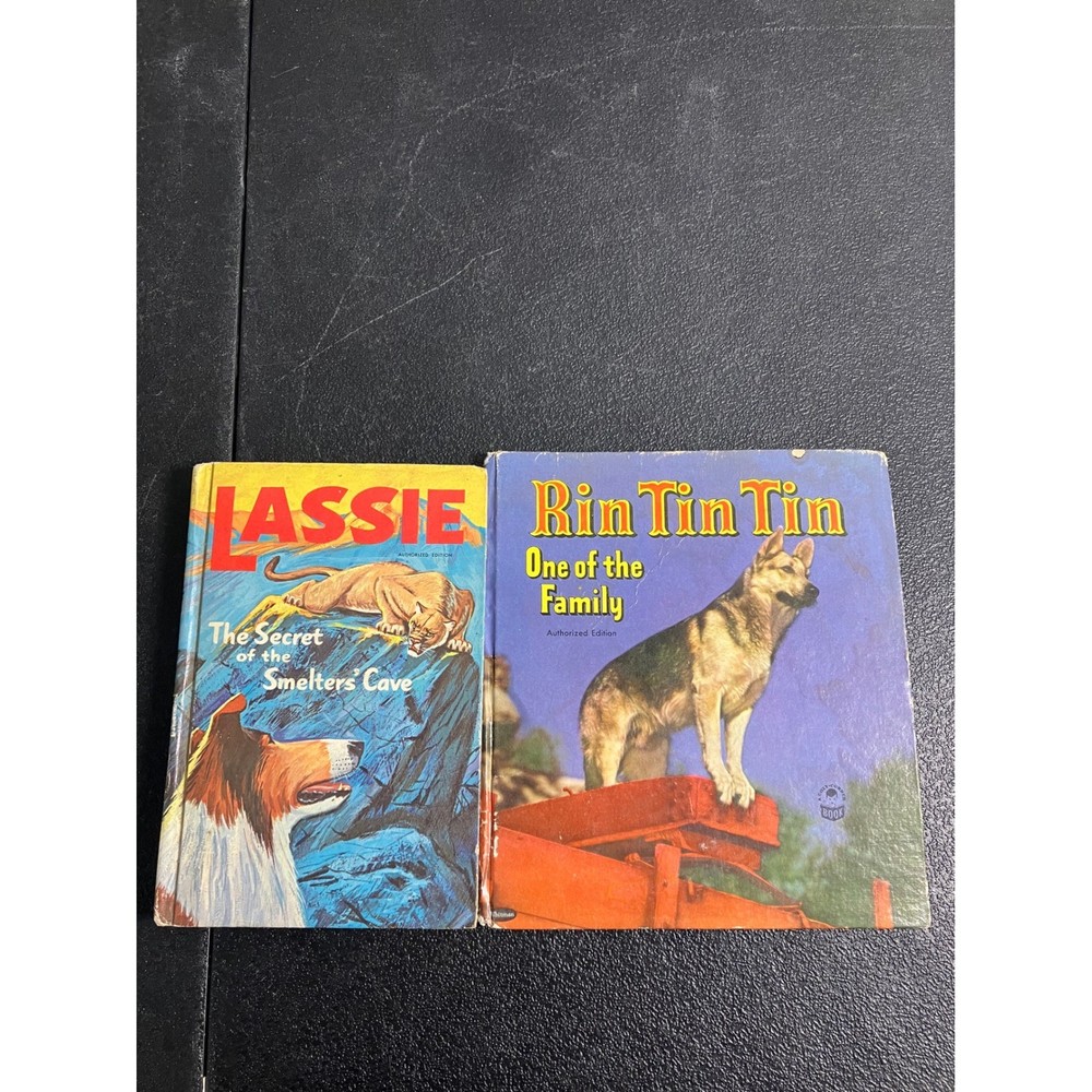 Vintage Lassie & Rin Tin Tin Whitman Authorized Edition Book Lot of 2 Hardcover