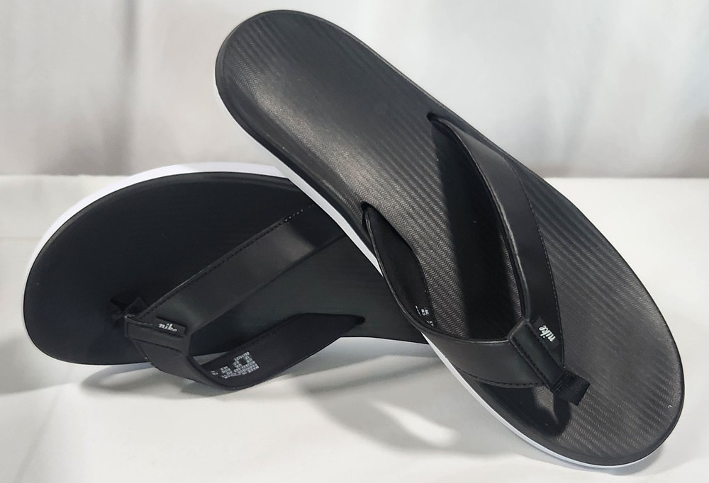 Nike Womens AO3622-002 Black Rubber Flip Flop Sandals Size 12 Slides