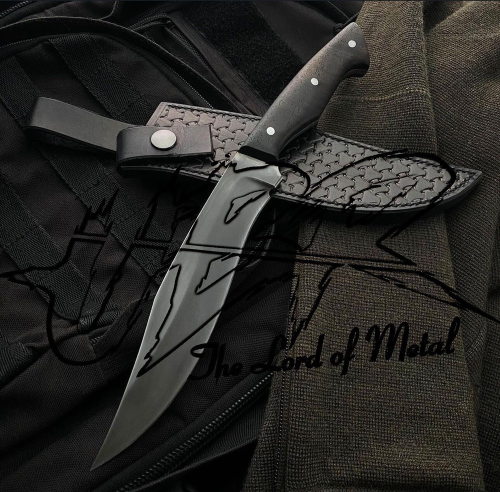 UBR CUSTOM HANDMADE HIGH CARBON STEEL HUNTING BOWIE KNIFE WITH MICARTA HANDLE