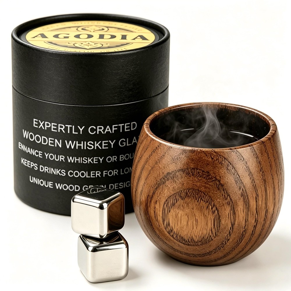 Charred Wooden Whiskey Glasses Personalized Bourbon Drinking Glass Ideas Gift...