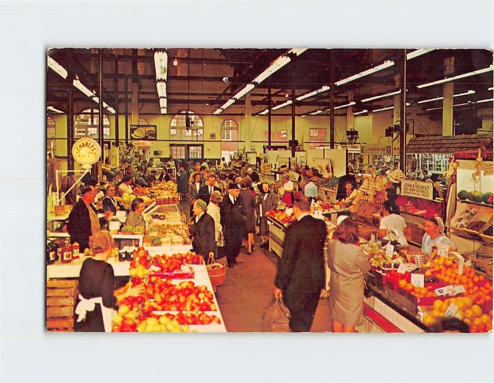 Postcard Farmer's Market Lancaster Pennsylvania USA